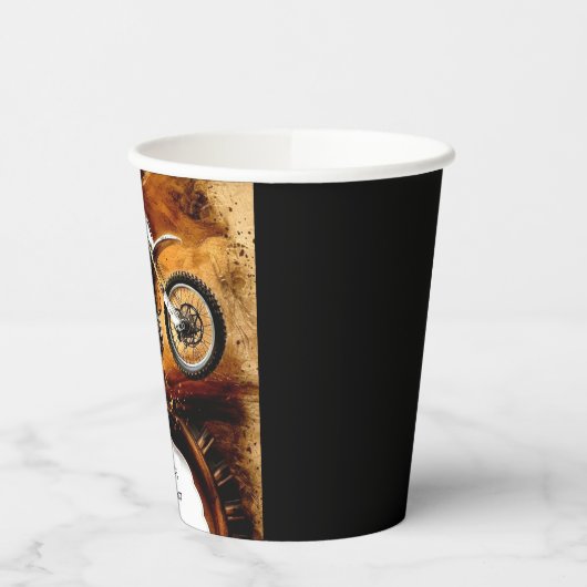 Kleurrijke Off Road Kinderen Motorcycle Birthday Papieren Bekers (Links)