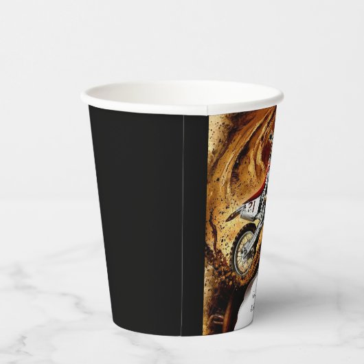 Kleurrijke Off Road Kinderen Motorcycle Birthday Papieren Bekers (Rechts)