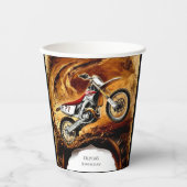 Kleurrijke Off Road Kinderen Motorcycle Birthday Papieren Bekers (Voorkant)