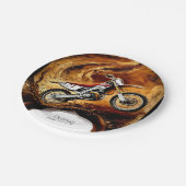 Kleurrijke Off Road Kinderen Motorcycle Birthday Papieren Bordje (Gekanteld)