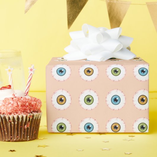 Kleurrijke Ogen Patroon Horror Halloween Oogballen Cadeaupapier (Verjaardagsfeest)