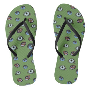 kleurrijke ogen teenslippers
