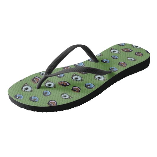 kleurrijke ogen teenslippers (Schuin)