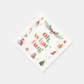 Kleurrijke Oh Wat Leuk Cute Kerstvakantie Feest Servet (Hoek)