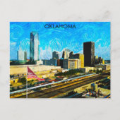Kleurrijke Oklahoma City Skyline Panorama Uitzicht Briefkaart (Voorkant)