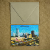 Kleurrijke Oklahoma City Skyline Panorama Uitzicht Briefkaart