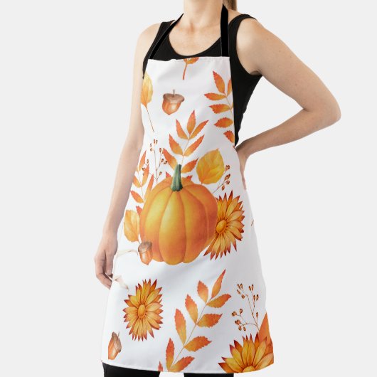 Kleurrijke oktober pompoenen herfstpatroon schort (Insitu)