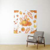 Kleurrijke oktober pompoenen herfstpatroon wandkleed (In situ)