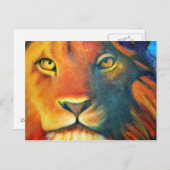 Kleurrijke olie uit het portret van leder briefkaart (Voorkant / Achterkant)