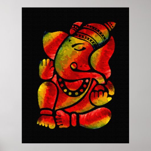 Kleurrijke olie van het Ganesha Canvas Poster (Voorkant)