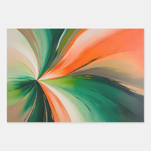 Kleurrijke olieverf Art Wrapping Paper Sheets (Voorkant 2)