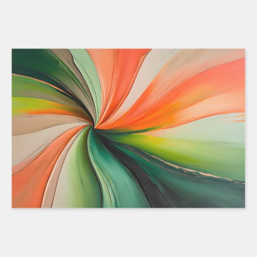 Kleurrijke olieverf Art Wrapping Paper Sheets (Voorkant)