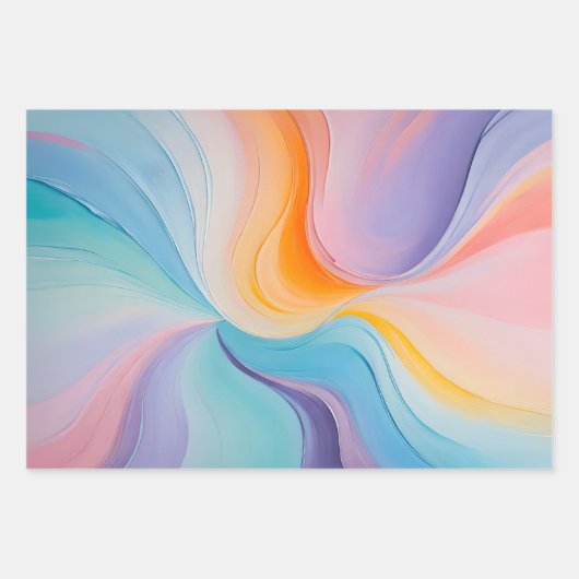 Kleurrijke olieverf Art Wrapping Paper Sheets (Voorkant)