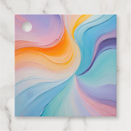 Kleurrijke Olieverf Kunst Cadeautags Bedankjes Labels