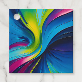 Kleurrijke Olieverf Kunst Cadeautags Bedankjes Labels