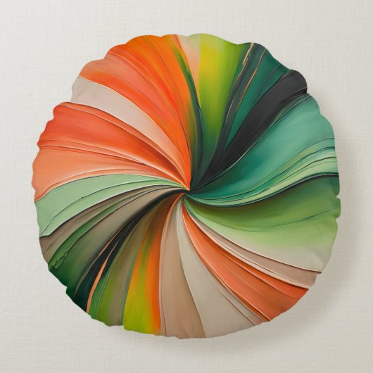 Kleurrijke olieverf kunst rond Sierkussen Kussen (Voorkant)