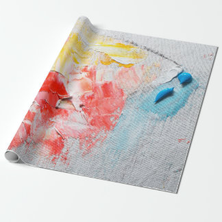 kleurrijke olieverf op canvasverf, penseel, lijn,  cadeaupapier