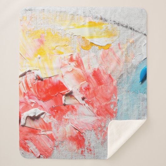 kleurrijke olieverf op canvasverf, penseel, lijn,  sherpa deken (Voorkant)