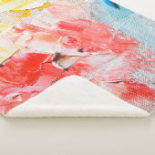 kleurrijke olieverf op canvasverf, penseel, lijn,  sherpa deken (3/4)