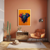 Kleurrijke olifant abstract dier wilde natuur post poster
