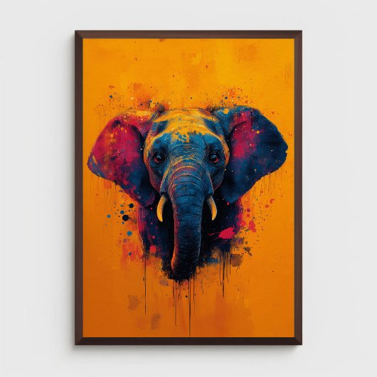 Kleurrijke olifant abstract dier wilde natuur post poster