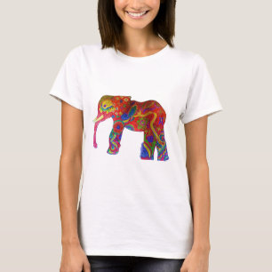 Kleurrijke olifant Apparel T-shirt