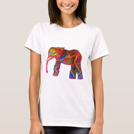 Kleurrijke olifant Apparel T-shirt (Voorkant)