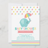 Kleurrijke olifant Baby shower uitnodiging (Voorkant)