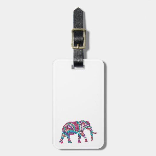 Kleurrijke olifant bagagelabel (Voorkant verticaal)