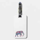 Kleurrijke olifant bagagelabel (Achterkant verticaal)