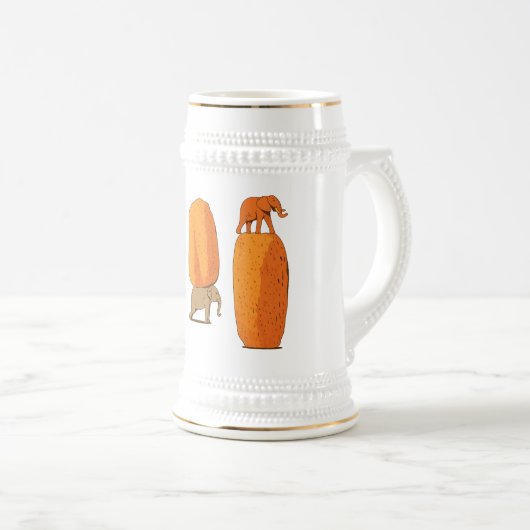 Kleurrijke Olifant Balans Kunst Bierpul (Voorkant rechts)
