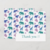 Kleurrijke olifant bedankkaart -  kaart (Voorkant / Achterkant)