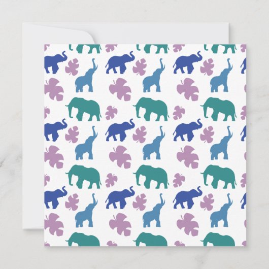 Kleurrijke olifant bedankkaart -  kaart (Achterkant)