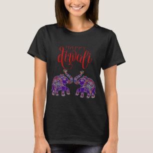 Kleurrijke Olifant Blij Deepavali Diwali Voor Hind T-shirt