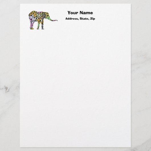 kleurrijke olifant briefhoofd ontwerp (Voorkant)