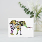 kleurrijke olifant briefkaart (Staand voorkant)