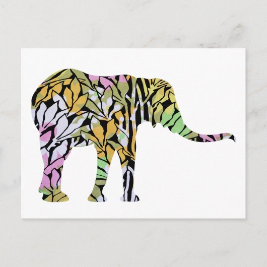 kleurrijke olifant briefkaart (Voorkant)