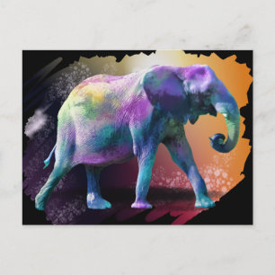 kleurrijke olifant briefkaart
