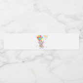 Kleurrijke olifant Cartoon Kinderen op 12 septembe Waterfles Etiket (Enkel label)