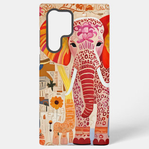 Kleurrijke Olifant Collage Kunst Samsung Galaxy Hoesje