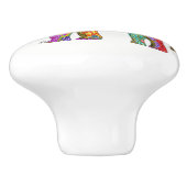 Kleurrijke Olifant Deurknop - Keramisch Keramische Knop (Zijkant)