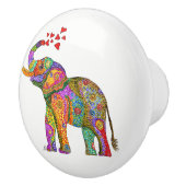 Kleurrijke Olifant Deurknop - Keramisch Keramische Knop (Rechts)