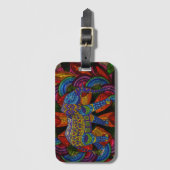 Kleurrijke  olifant en Mandala Bagagelabel (Voorkant (verticaal))