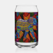 Kleurrijke  olifant en Mandala Blikvorm Glas (Achterkant)