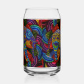 Kleurrijke  olifant en Mandala Blikvorm Glas (Links)
