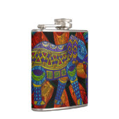 Kleurrijke  olifant en Mandala Heupfles (Rechts)