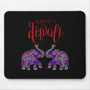 Kleurrijke Olifant Gelukkige Deepavali Diwali Voor Muismat