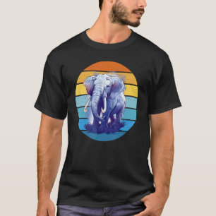 Kleurrijke olifant in kleuring van de retro-pasta  t-shirt
