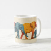 Kleurrijke olifant  koffiemok (Voorkant rechts)