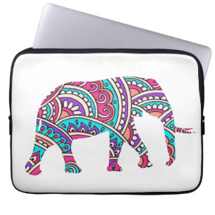 Kleurrijke olifant laptop sleeve